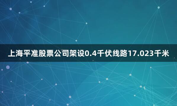 上海平准股票公司架设0.4千伏线路17.023千米